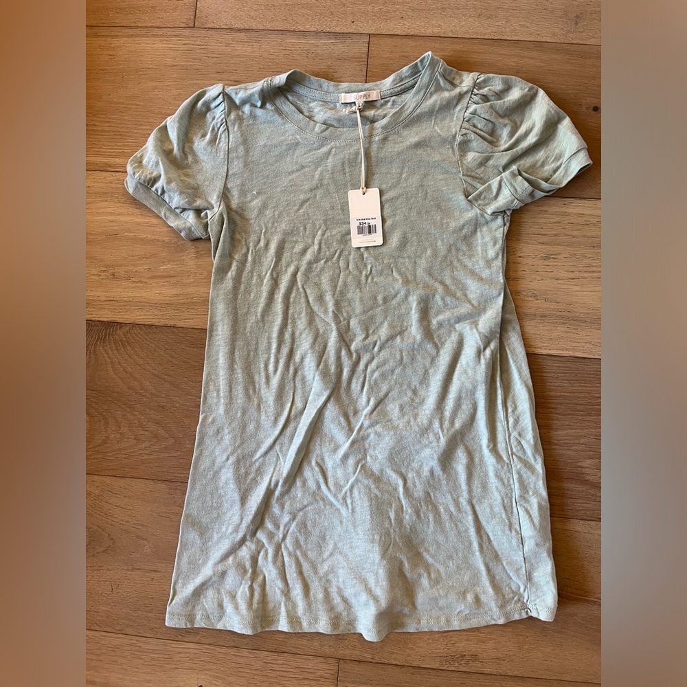Z SUPPLY girls 10-12 Light Green Short Sleeve Dress NWT